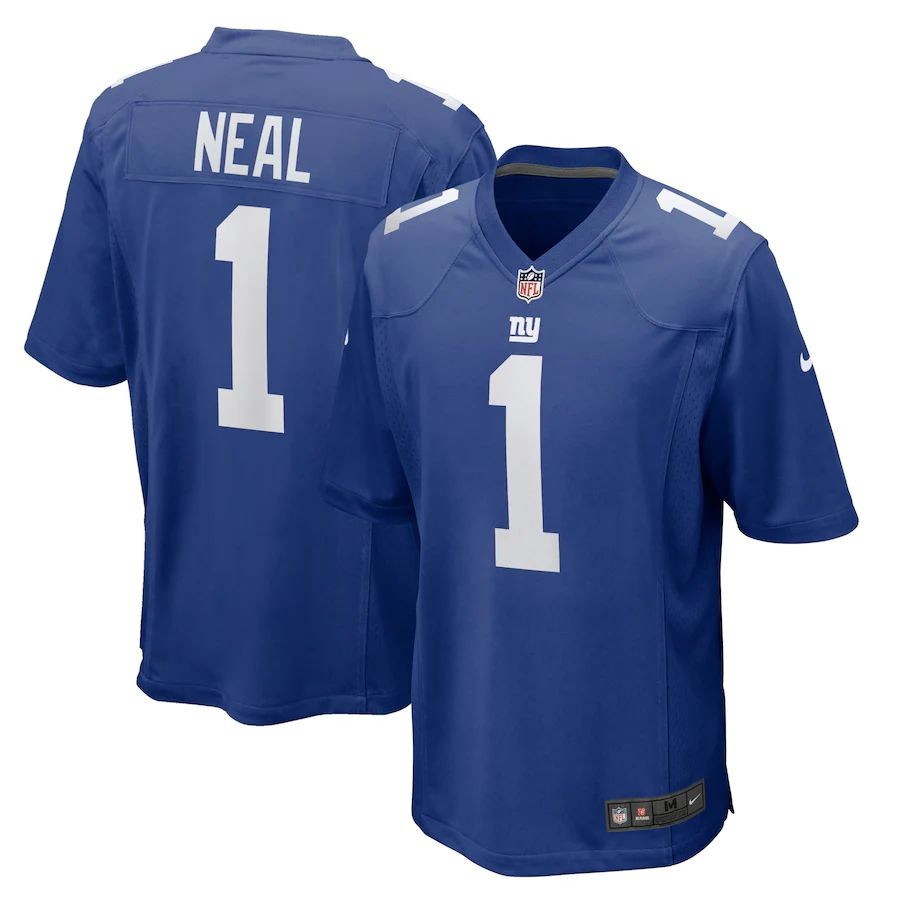 Men’s New York Giants Evan Neal Royal 2022 NFL Draft First Round Pick Player Game Jersey