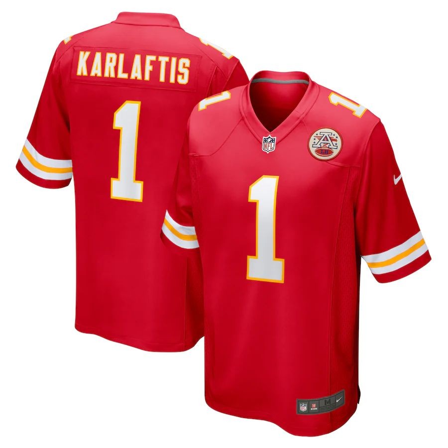 Men’s Kansas City Chiefs George Karlaftis Red 2022 NFL Draft First Round Pick Player Game Jersey