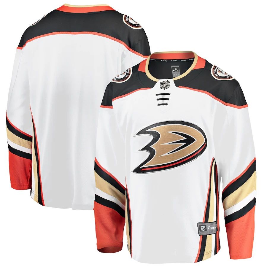 Men’s Anaheim Ducks Fanatics Branded White Breakaway Away Jersey