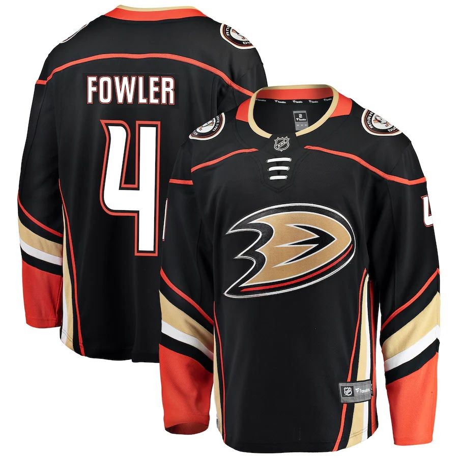 Men’s Anaheim Ducks 4 Cam Fowler Fanatics Branded Black Breakaway Player Jersey