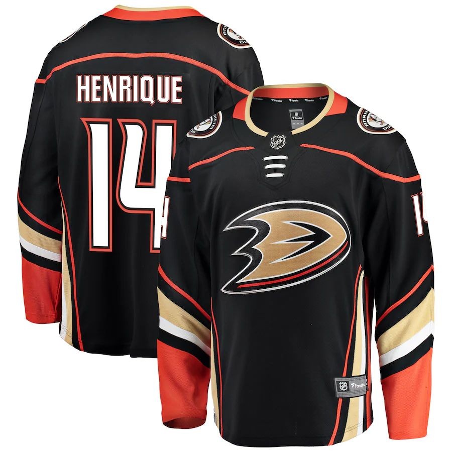 Men’s Anaheim Ducks 14 Adam Henrique Fanatics Branded Black Breakaway Player Jersey