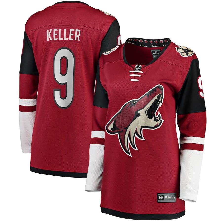 Women’s Arizona Coyotes 9 Clayton Keller Fanatics Branded Garnet Breakaway Player Jersey