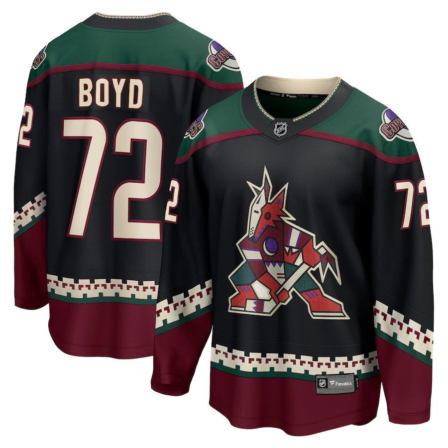 Men’s Arizona Coyotes 72 Travis Boyd Fanatics Branded Black Home Breakaway Player Jersey