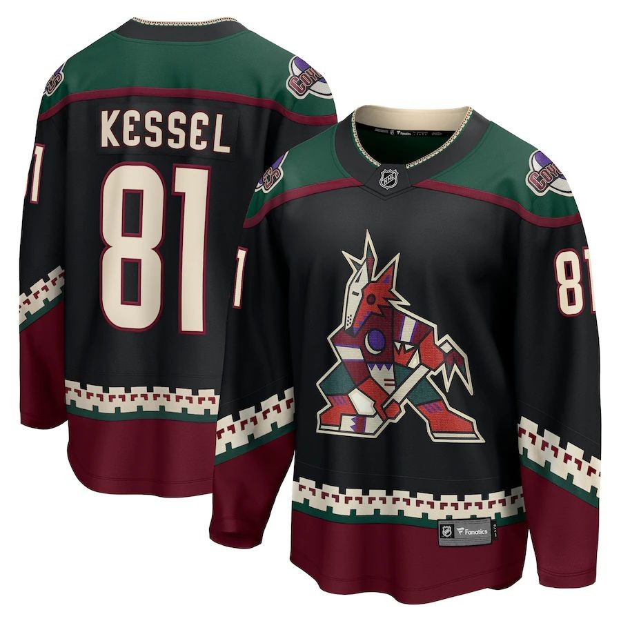 Men’s Arizona Coyotes 81 Phil Kessel Fanatics Branded Black Home Premier Breakaway Player Jersey