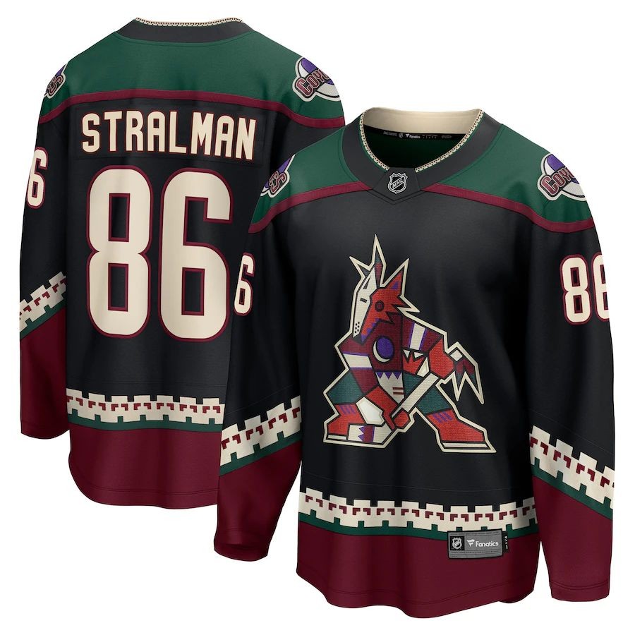 Men’s Arizona Coyotes 86 Anton Stralman Fanatics Branded Black Home Breakaway Player Jersey