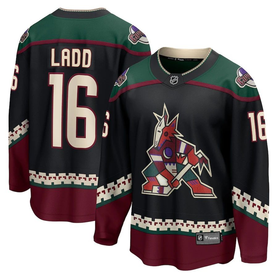 Men’s Arizona Coyotes 16 Andrew Ladd Fanatics Branded Black Home Breakaway Player Jersey