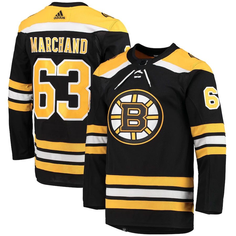 Men’s Boston Bruins 63 Brad Marchand Black Home Primegreen Authentic Pro Player Jersey