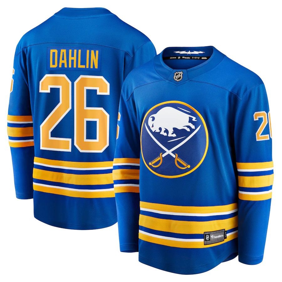 Men’s Buffalo Sabres 26 Rasmus Dahlin Fanatics Branded Royal Home Premier Breakaway Player Jersey