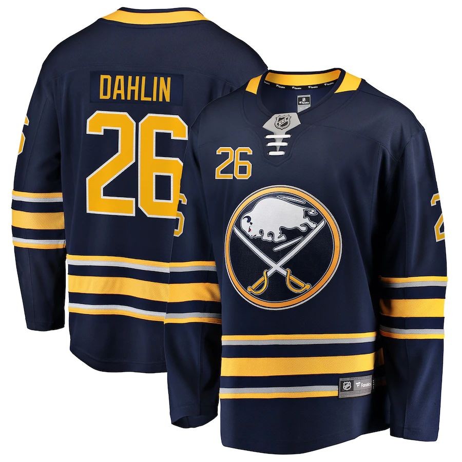 Men’s Buffalo Sabres 26 Rasmus Dahlin Fanatics Branded Navy Premier Breakaway Player Jersey