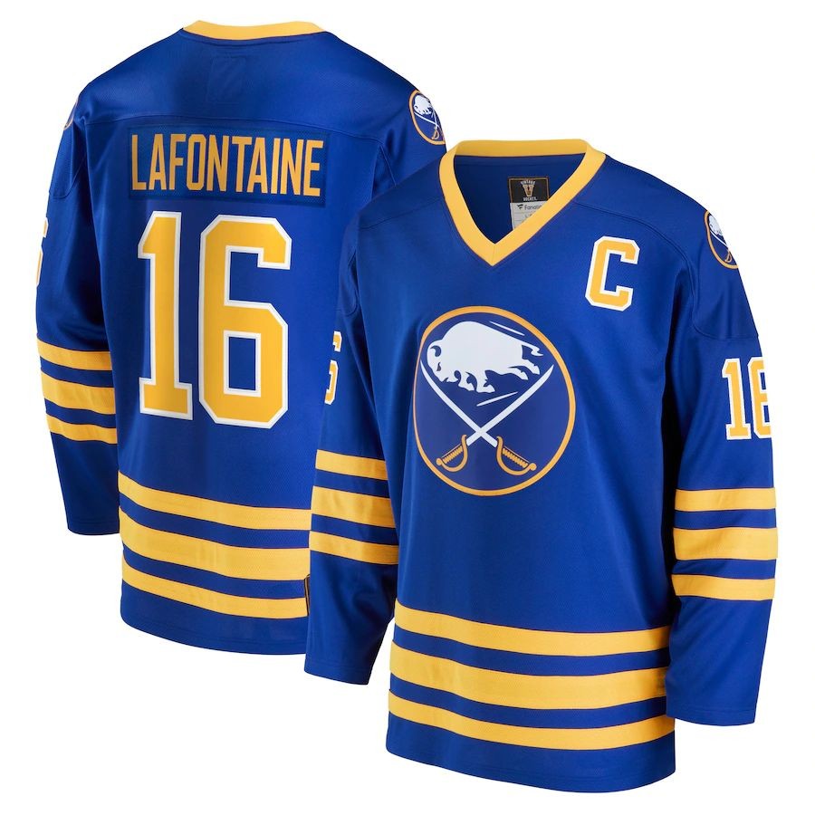 Men’s Buffalo Sabres 16 Pat LaFontaine Fanatics Branded Royal Breakaway Retired Player Jersey