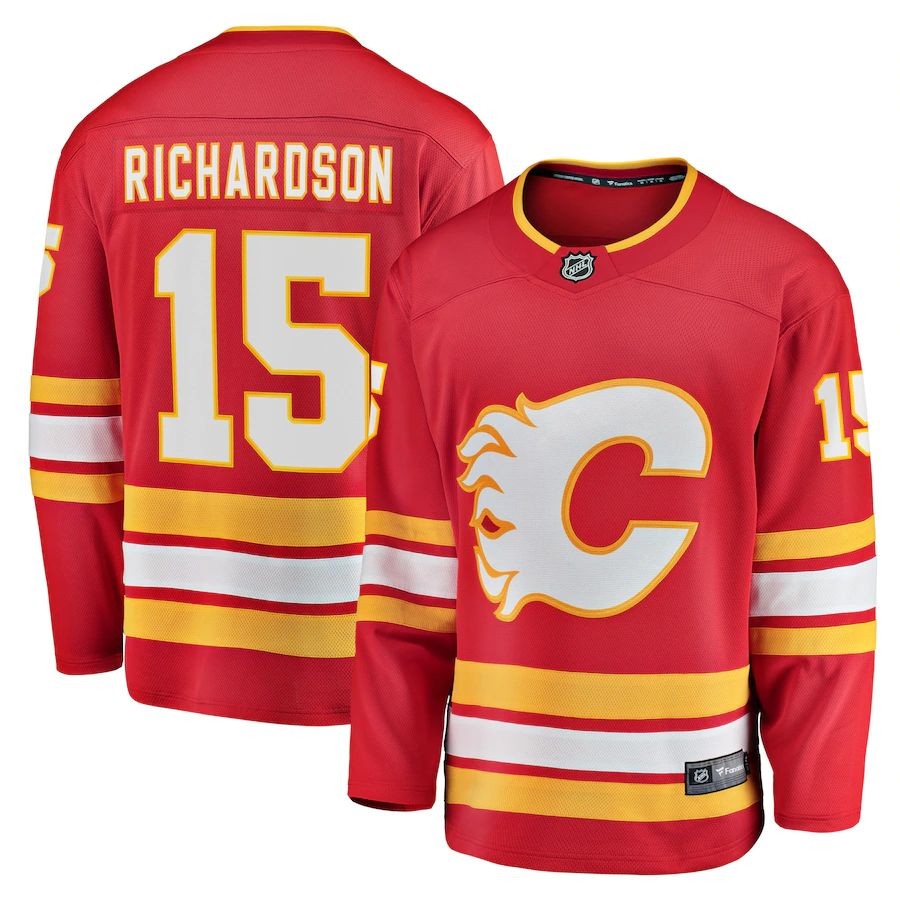 Men’s Calgary Flames 15 Brad Richardson Fanatics Branded Red Home Breakaway Player Jersey