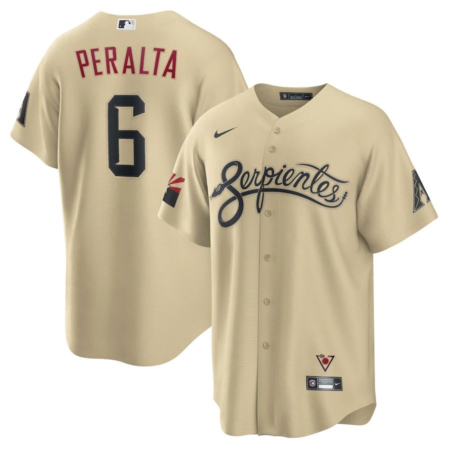 Men’s Arizona Diamondbacks David Peralta Gold Serpientes City Connect Jersey