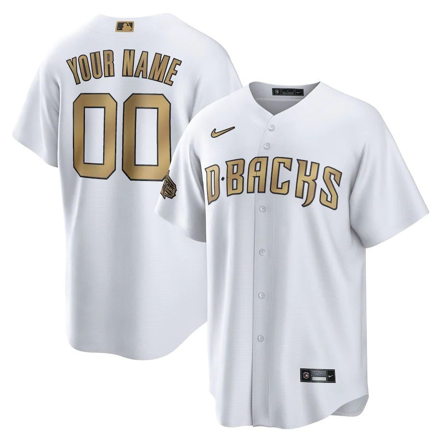 Men’s Arizona Diamondbacks White 2022 MLB All-Star Game Custom Jersey