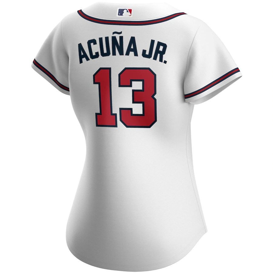 Women’s Atlanta Braves Ronald Acuna Jr. White Home Replica Player Jersey