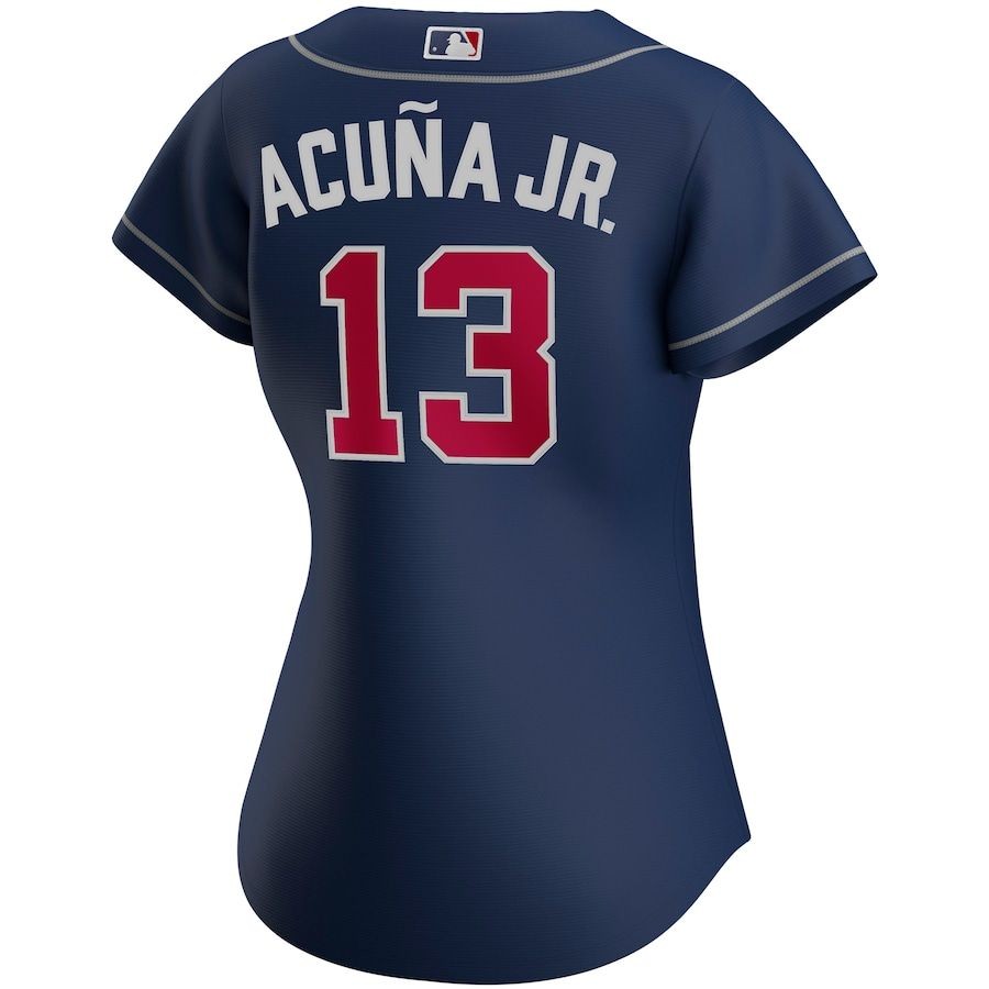 Women’s Atlanta Braves Ronald Acuna Jr. Navy Alternate Replica Player Jersey