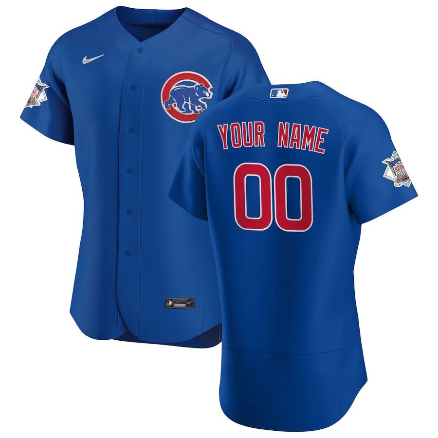 Men’s Chicago Cubs Royal Alternate Authentic Custom Jersey