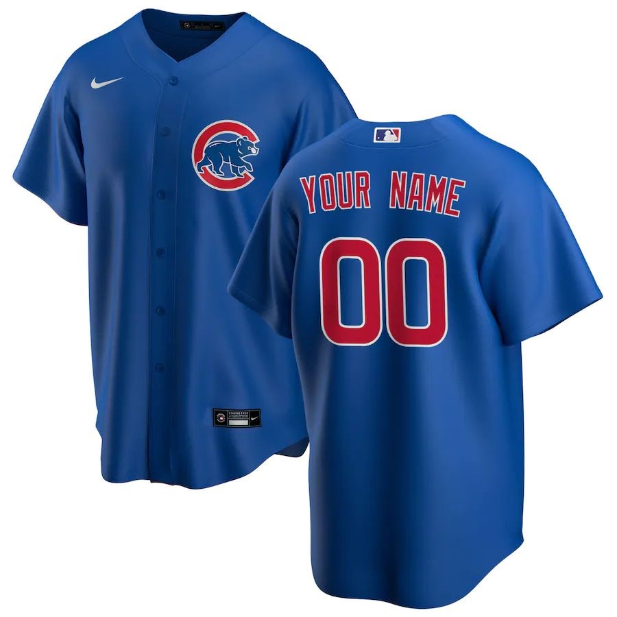 Men’s Chicago Cubs Royal Alternate Replica Custom Jersey