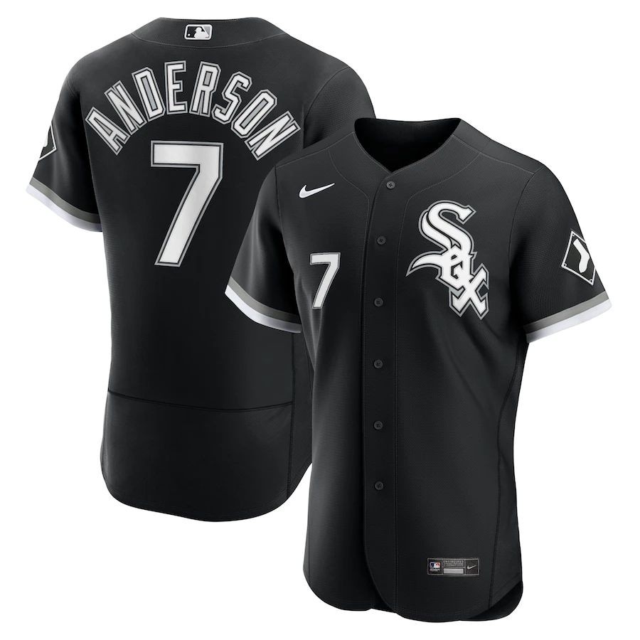 Men’s Chicago White Sox 7 Tim Anderson Black Alternate Player Jersey