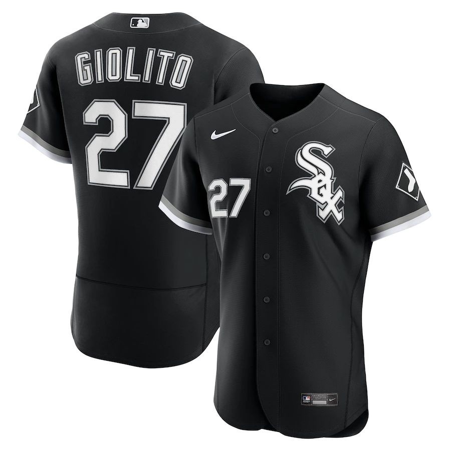 Men’s Chicago White Sox 27 Lucas Giolito Black Alternate Player Jersey