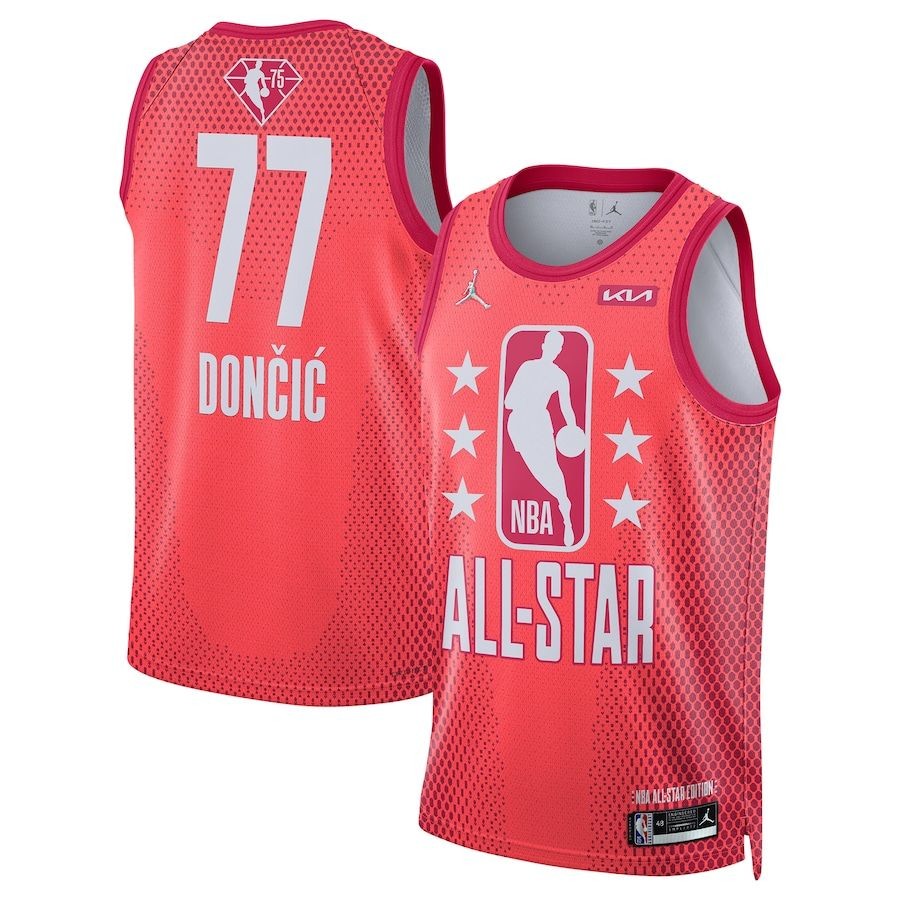 Men’s 2022 NBA All Star 77 Luka Doncic Red Jersey