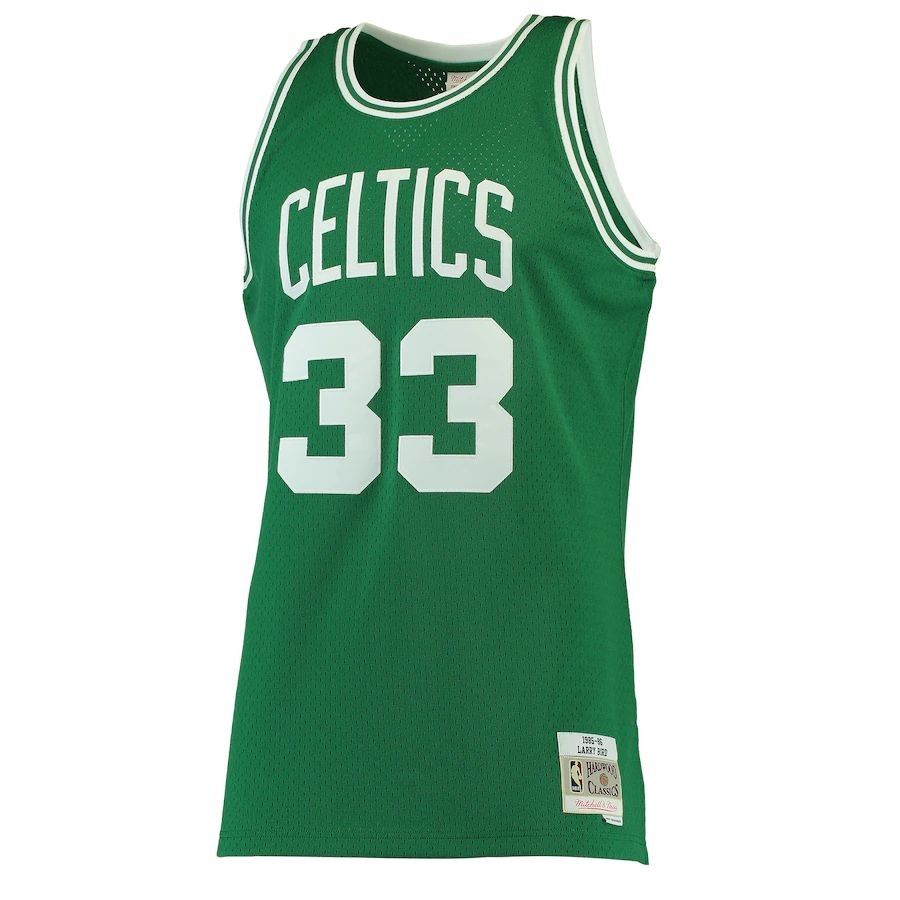Men’s Boston Celtics Larry Bird Mitchell & Ness Kelly Green 1985-86 Hardwood Classics Swingman Jersey