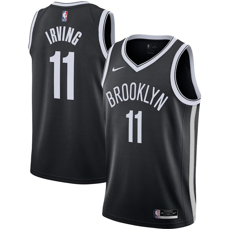 Men’s Brooklyn Nets 11 Kyrie Irving Black Swingman Jersey – Icon Edition
