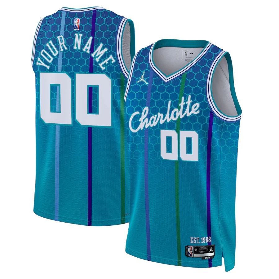 Men’s Charlotte Hornets Teal 2021-22 Swingman Custom Jersey – City Edition