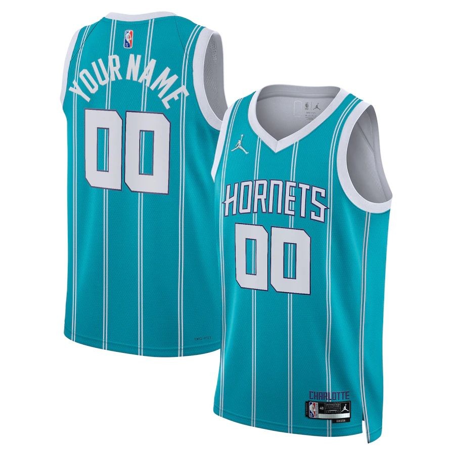 Men’s Charlotte Hornets Teal 2021-22 Diamond Swingman Custom Jersey – Icon Edition