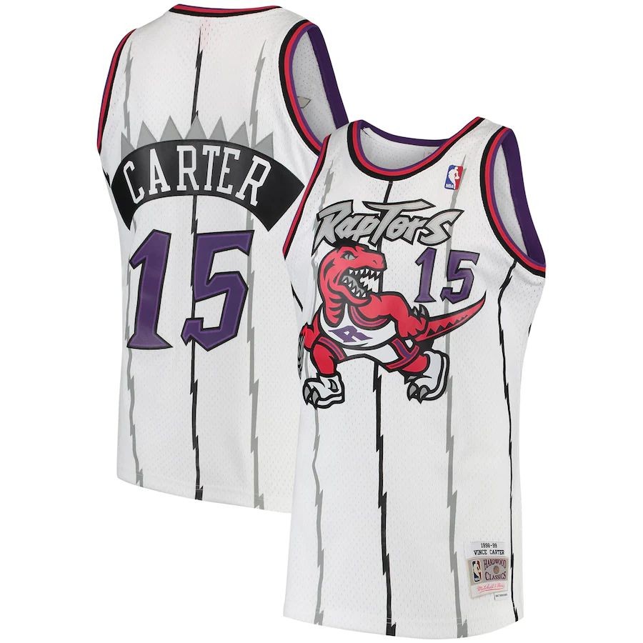 Men’s Toronto Raptors Vince Carter Mitchell & Ness White 1997-98 Hardwood Classics Swingman Jersey