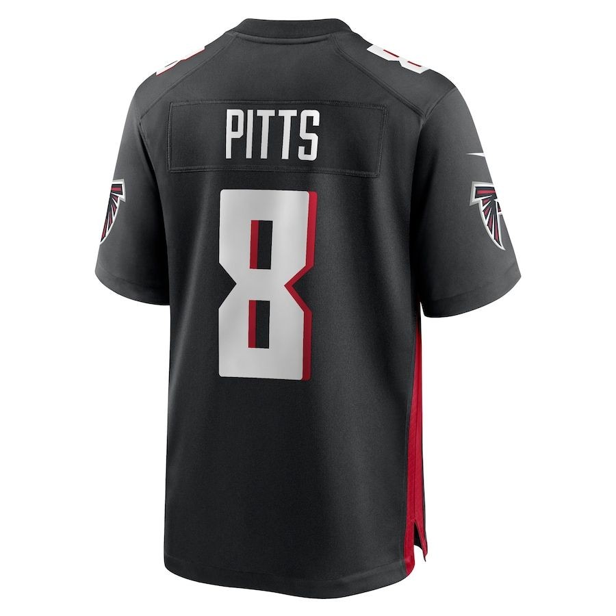 Men’s Atlanta Falcons 8 Kyle Pitts Black Game Jersey