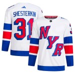 Igor Shesterkin 31 New York Rangers 2024 Stadium Series Primegreen Men Jersey - White