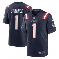 Men's New England Patriots Cole Strange Navy 2022 NFL Draft First Round Pick Game Jersey