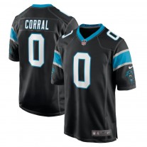 Men's Carolina Panthers Matt Corral Black 2022 NFL Draft Pick Player Game Jersey