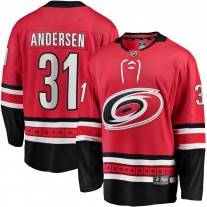 Men's Carolina Hurricanes 31 Frederik Andersen Fanatics Branded Red Home Breakaway Player Jersey