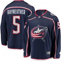 Men's Columbus Blue Jackets 5 Gavin Bayreuther Fanatics Branded Navy Home Breakaway Player Jersey