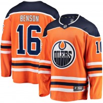 Men's Edmonton Oilers 16 Tyler Benson Orange Home Breakaway Player Jersey