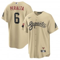 Men's Arizona Diamondbacks David Peralta Gold Serpientes City Connect Jersey