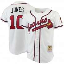 Men's Atlanta Braves Chipper Jones Mitchell & Ness White Authentic Jersey