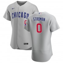 Men's Chicago Cubs 0 Marcus Stroman Gray Road Authentic Jersey