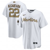 Men's Miami Marlins Sandy Alcantara White 2022 MLB All-Star Game Jersey