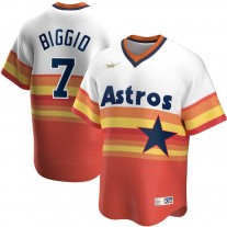 Men's Houston Astros 7 Craig Biggio White Home Cooperstown Collection Player Jersey