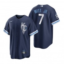 Kansas City Royals Bobby Witt Jr. Navy 2022 City Connect Game Jersey