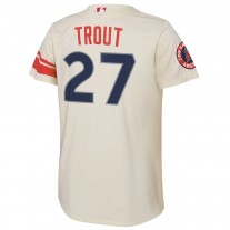 Men' Los Angeles Angels Mike Trout Cream 2022 City Connect Replica Player Jersey
