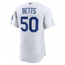 Men's Los Angeles Dodgers 50 Mookie Betts White Home Player Jersey