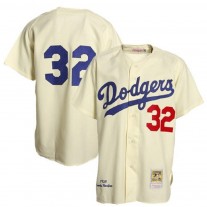 Men's Los Angeles Dodgers Sandy Koufax Cream Throwback Baseball Jersey