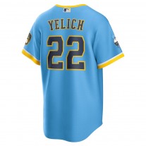 Men's Milwaukee Brewers Christian Yelich Powder Blue 2022 City Connect Replica Player Jersey