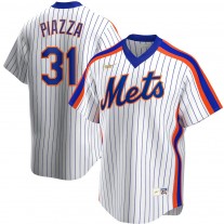 Men's New York Mets 31 Mike Piazza White Home Cooperstown Collection Player Jersey