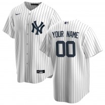 Men's New York Yankees White Home Replica Custom Jersey