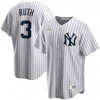 Men's New York Yankees Babe Ruth White Home Cooperstown Collection Player Jersey
