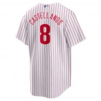 Men's Philadelphia Phillies 8 Nick Castellanos White Replica Player Jersey